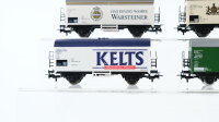 Märklin H0 Konvolut Bierwagen (Bitburger Pils, Kelts, Stuttgarter Hofbräu, Warsteiner) DB