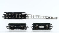 Fleischmann H0 Konvolut Kranwagen (Krupp/Ardelt) und Niederbordwagen mit Kranzubehör) DB