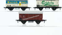 Fleischmann H0 Konvolut Gedeckte Güterwagen (Stückgut-Schnellverkehr, Warteck Basel, Carlsberg), DB/SBB-CFF/DSB