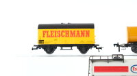 Fleischmann H0 Konvolut Gedeckter Güterwagen (Fleischmann), Kesselwagen (Esso, Shell), DB/u.a.