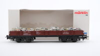 Märklin H0 4473 Niederbordwagen braun Rlmms der DB /...