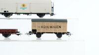 Piko H0 Konvolut Kühlwagen, Kühlwagen (Wernesgrüner Pils), Niederbordwagen, DR