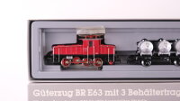 Märklin H0 2874 Güterzug BR E63 mit Behälterwagen der DB Wechselstrom Analog (vermutlich verharzt)