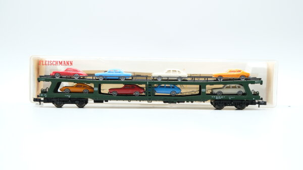 Fleischmann N 8285 Doppelstockw. Autotransport mit 8 PKW DDm 915 DB