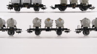 Märklin H0 Konvolut Behältertragwagen mit je 3 Behälter teilweise ohne Puffer DB/u.a.