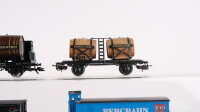 Märklin H0 Konvolut Weinfasswagen, Gedeckte Güterwagen mit Bremserhaus (Weihnachten ist Märklinzeit, Bergbahn Heidelberg), Länderbahn