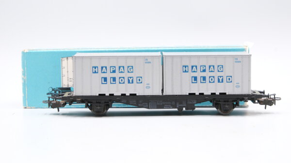 Märklin H0 4659 Behälter-Tragwagen (Containerwagen, Hapag Lloyd)  Typ Berlin  Lgjs 598 der DB