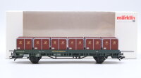 Märklin H0 48579 Niederbordwagen mit Rollplattenbehältern  Post (e)-t13 der DBP Postmuseumswagen 2004