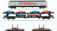 Lima H0 Konvolut Güterwagen Kühlwagen "Orangina", Autotransportwagen mit 6 Autos, Drehschemelwagen Holztransport DB/CFF/u.a.