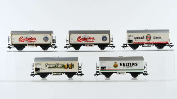 Märklin H0 Konvolut Kühlwagen "Budweiser/GösserBier/Veltins/Beck´s Bier" DB/ÖBB/CD