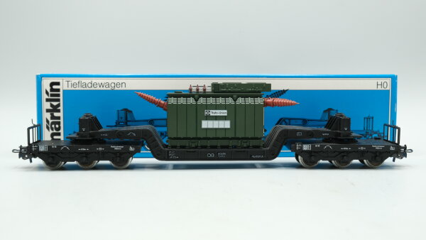 Märklin H0 4617 Tiefladewagen mit Transformator (Trafo-Union) SST 53  St 52 der DB