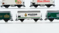 Märklin H0 Konvolut Kühlwagen "Veltins, Königs-Pilsener, Karlsberg Urpils, Jever, Herta Wurst" DB, u.a.