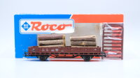 Roco H0 46031 Rungenwagen mit Baumstämme DB