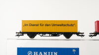 Märklin H0 Konvolut Containertragwagen mit Container (Im Dienste für den Umweltschutz, Hanjin, "K" Line, UASC) DB