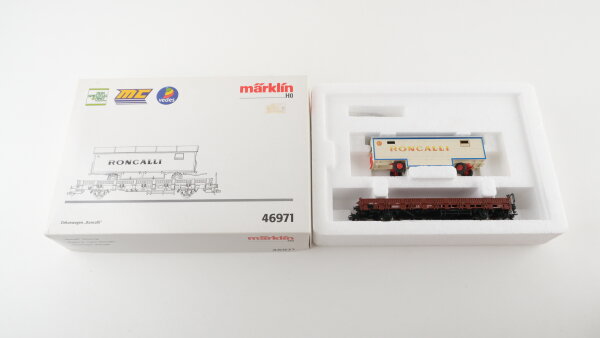 Märklin H0 46971 Rungenwagen mit Zirkuswagen RONCALLI (5)  Kls 442 der DB