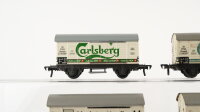 Fleischmann H0 Konvolut Kühlwagen (Carlsberg, Reichelbräu) DB,DSB