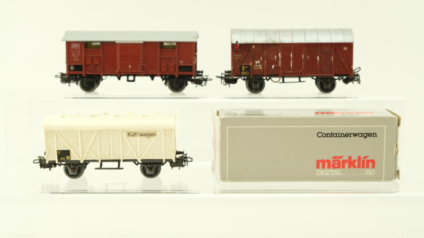 Märklin H0 Konvolut Gedeckte Güterwagen, Cointainertragewagen (Märklin Digital H0), DB