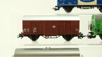 Märklin H0 Konvolut Bierwagen (Ganter, Staufen Bräu), Gedeckter Güterwagen, Gedeckter Güterwagen (Ford), SChweröl-Kesselwagen, DB