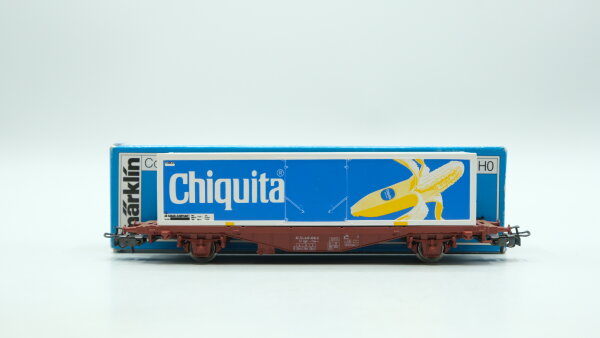 Märklin H0 4672 Behälter-Tragwagen (Containerwagen Chiquita)  Lgjs der SJ