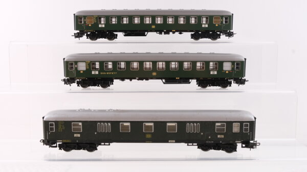 Märklin H0 Konvolut Personenwagen grün  Abteilwagen 2.Kl., DSG -Büffet-Wagen, Gepäckwagen DB