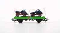 Märklin H0 94110 Niederbordwagen mit UNIMOG-Fahrzeugen 1.FC Märklin Jahreswagen 2001