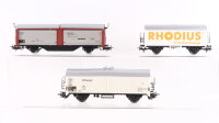 Märklin H0 Konvolut Güterwagen Kühlwagen (Rhodius), Kühlwagen weiss, Klappdeckelwagen DB,u.a.