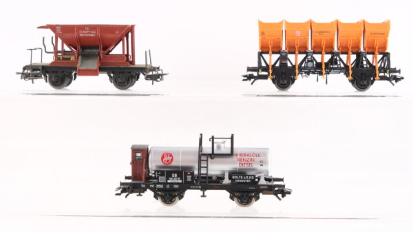 Märklin H0  << GüterwageMärklin H0 Konvolut Güterwagen Talbot Schotterwagen BR 1500, Entladewagen HGK, Kesselwagen mit Bremserhaus (Bolte&Co.) DB, u.a.n >>