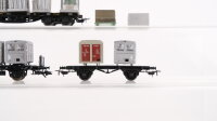 Märklin H0 Konvolut Güterwagen Flachwagen mit diversem Ladegut DB,DR,u.a.