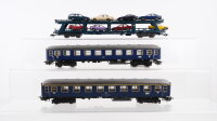 Märklin H0 Konvolut Personenwagen 1.Kl. BR 518010-40167-8 + BR 11853, Autotransportwagen mit 8 Autos DB