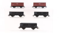 Piko H0 Konvolut gedeckter Güterwagen braun, Hochbordwagen schwarz NS, SNCF