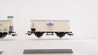 Piko H0 Konvolut Güterwagen  Flachdach Kühlwagen, Kühlwagen mit Bremserhaus (Inter Frigo, Carlsberg, Martini,Emil Bachmann) SNCF, DR, FS, K.Sächs.Sts. E.B.