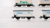 Piko H0 Konvolut Güterwagen  Flachdach Kühlwagen, Kühlwagen mit Bremserhaus (Inter Frigo, Carlsberg, Martini,Emil Bachmann) SNCF, DR, FS, K.Sächs.Sts. E.B.