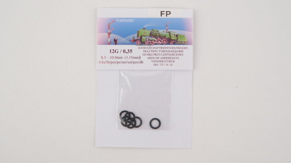 KaModel H0/TT/N/G Haftreifen 12G / 0,35 - 8,3-10,0 mm, 6 Stück