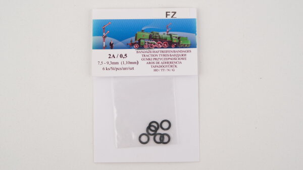 KaModel H0/TT/N/G Haftreifen 2A / 0,5 - 7,5-9,3 mm, 6 Stück