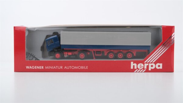 Herpa H0 859102 MAN Pritsche/Plane Sattelzug blau/grau