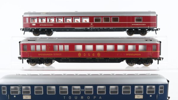 Fleischmann H0 Konvolut Speisewagen, DSG Speisewagen, Personenwagen, Personenwagen Touropa, DB