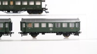 Fleischmann H0 Konvolut Personenwagen 2.Kl., Mannschaftswagen zum Kranzug (4-achsig), DB