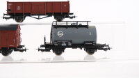 Piko H0 Konvolut Hochbordwagen, Gedeckter Güterwagen, Kesselwagen (Eva) DB/DR