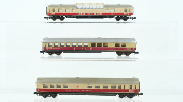 Minitrix N Konvolut Personenwagen TEE  1.Kl. Abteilwagen, Speisewagen, Panoramawagen DB