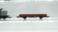 Minitrix N Konvolur Güterwagen Silowagen 4-achsig, Niederbordwagen, Schwerlastwagen 4-achsig (Rungen defekt), Kranwagen rot mit Niederbordwagen braun, Rungenwagen DB, u.a.