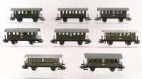 Märklin H0 Konvolut Personenwagen 8 Donnerbüchsen ohne Fenster grün