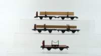 Unbekannt H0 Konvolut Drehschemelwagen mit Bremserhaus...