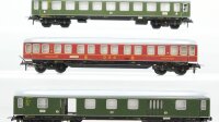 Trix H0 Konvolut Personenwagen 1.Kl. grün, Schlafwagen, Gepäckwagen mit Schiebetüren DRG,DB
