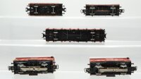 Märklin H0 Konvolut Güterwagen Niederbordwagen, gedeckter Güterwagen, Rungenwagen 4-achsig, Klappdeckelwagen DB,DR