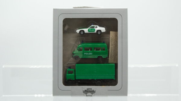 Herpa H0 7524 Polizei-Set mit 3 Fahrzeugen (Mercedes-Benz, Porsche)