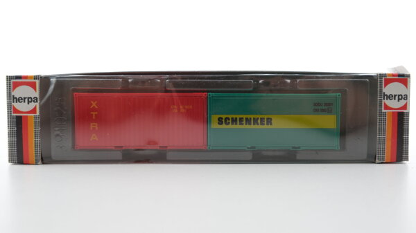Herpa H0 7538 Container Set 2x20ft Xtra und Schenker