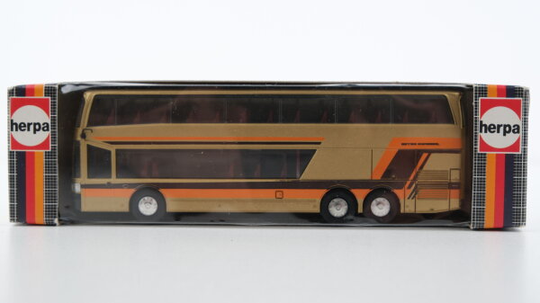 Herpa H0 830461 Kässbohrer Setra Doppelstockbus S 228 DT gold-braun-orange