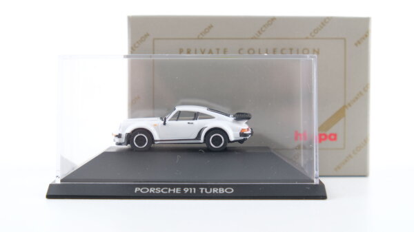 Herpa H0 20060 Porsche 911 Turbo weiß in Acryl-Box