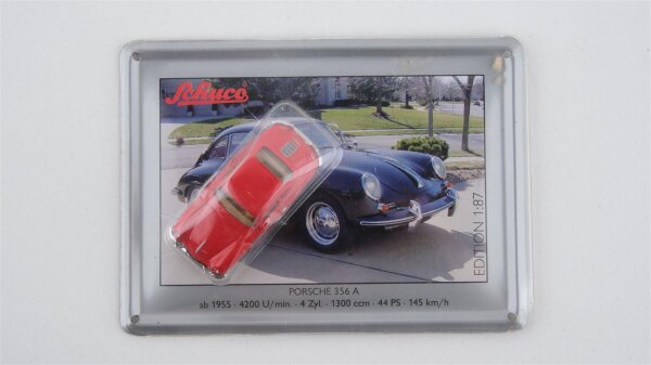 Schuco H0 26919 Porsche 356 A rot mit Blechschild