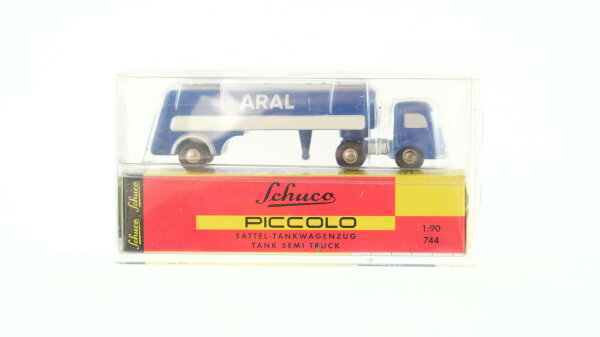 Schuco 744 Piccolo Sattel-Tankwagenzug "Aral" blau